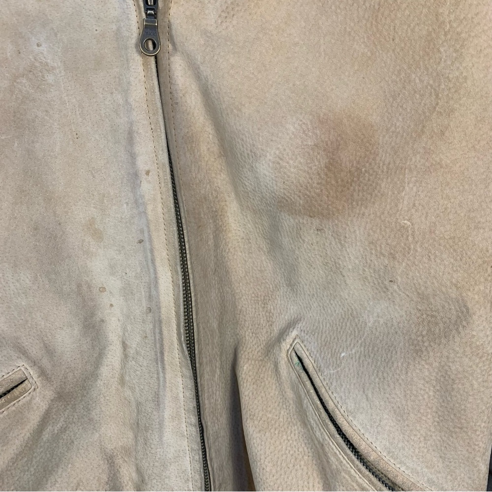Wilson’s VTG 90s y2k Cropped Suede Leather Faux Fur Lined Jacket Tan - Picture 2 of 16
